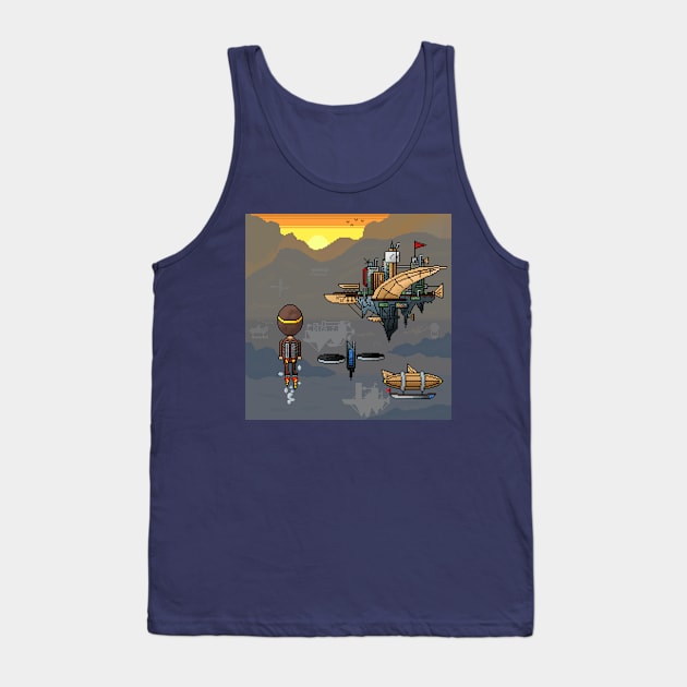 Steampunk Skys Tank Top by The Pixil